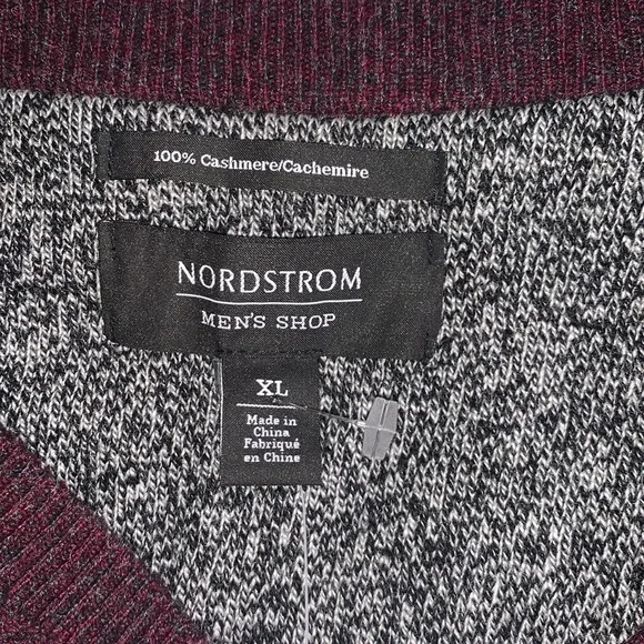 NWT NORDSTROM MEN’S SHOP 100% CASHMERE BURGUNDY FUDGE SWEATER SIZE XL
